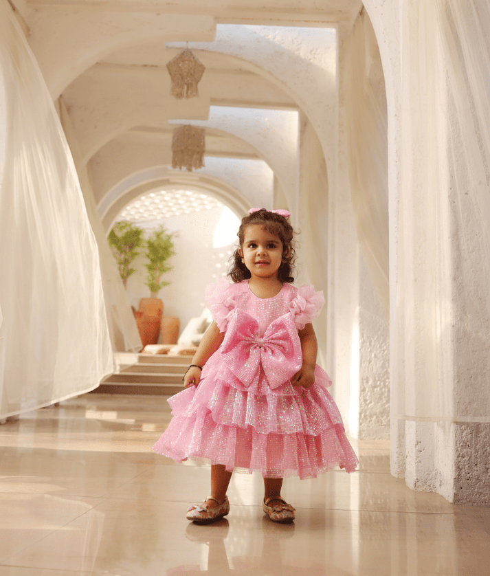 Manufactured by FAYON KIDS (Noida, U.P) Pink Sequence Frock