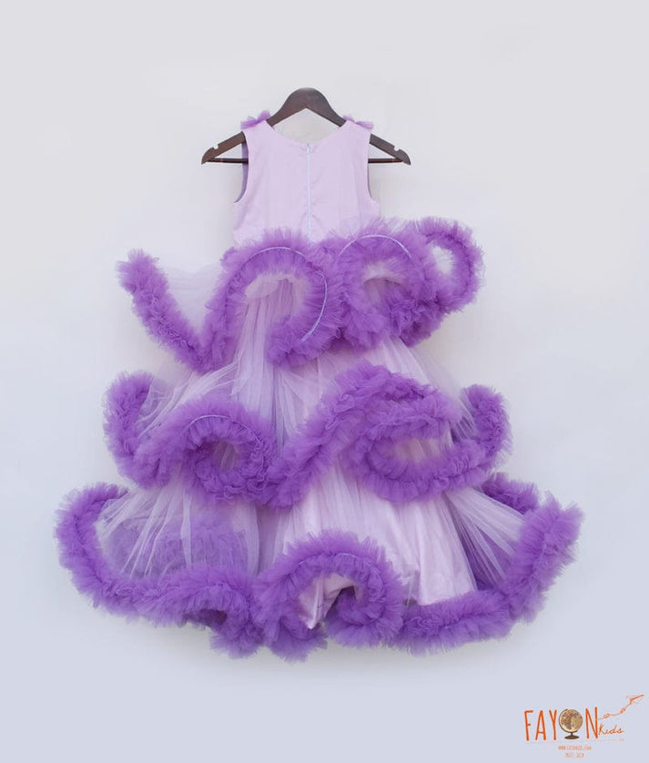 Lilac Ruffle Gown for Girls