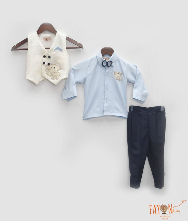 White Waist Coat Set