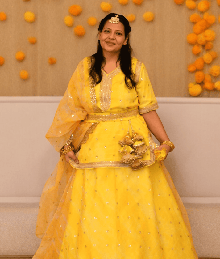 Manufactured by FAYON KIDS (Noida, U.P) Yellow Embroidered Organza Lehenga Choli