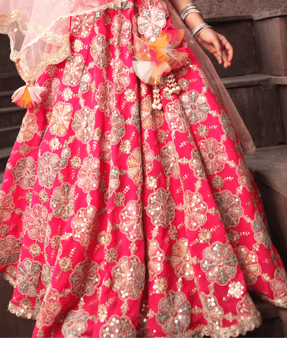 Manufactured by FAYON KIDS (Noida, U.P) Yellow Embroidery Choli Lehenga