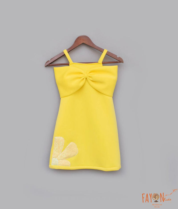 Yellow Neoprene Dress for Girls