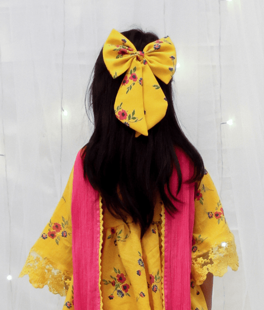 Manufactured by FAYON KIDS (Noida, U.P) Yellow Printed Bow Clip