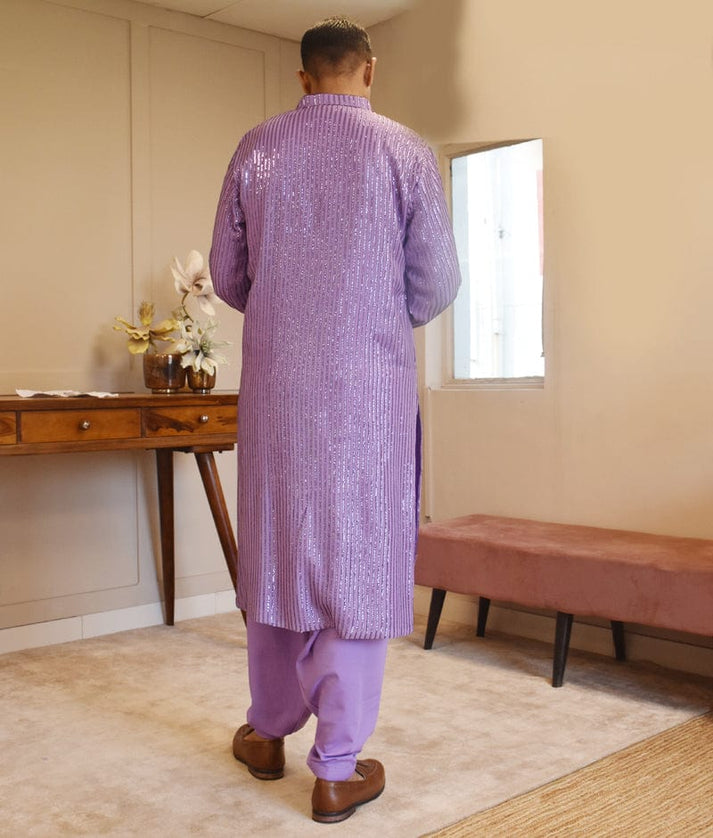 Purple Sequence Men's Kurta Set