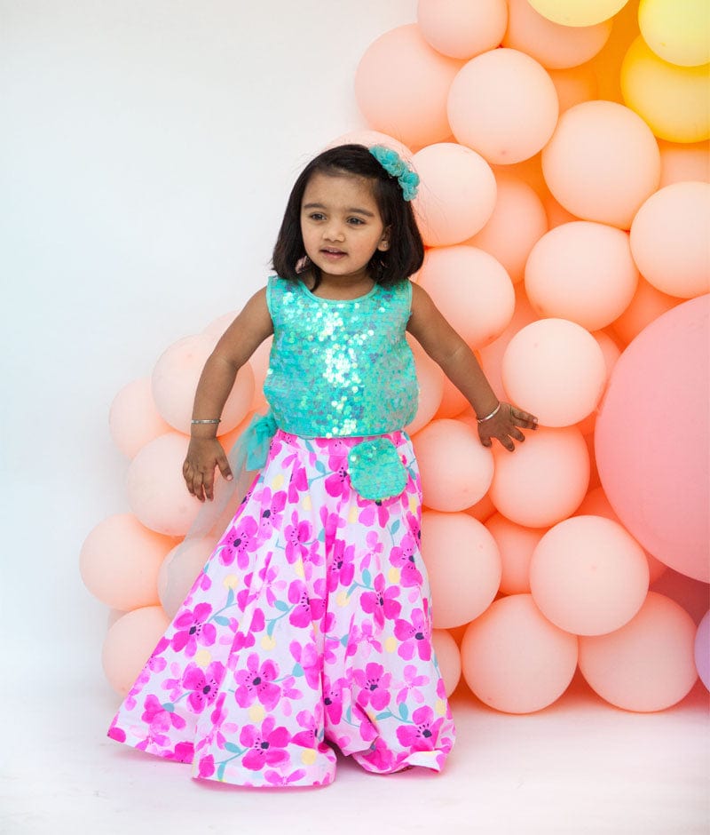 Buy KID1 Purple & Pink Embrodery Top, Lehenga with Duppata for Girls  Clothing Online @ Tata CLiQ