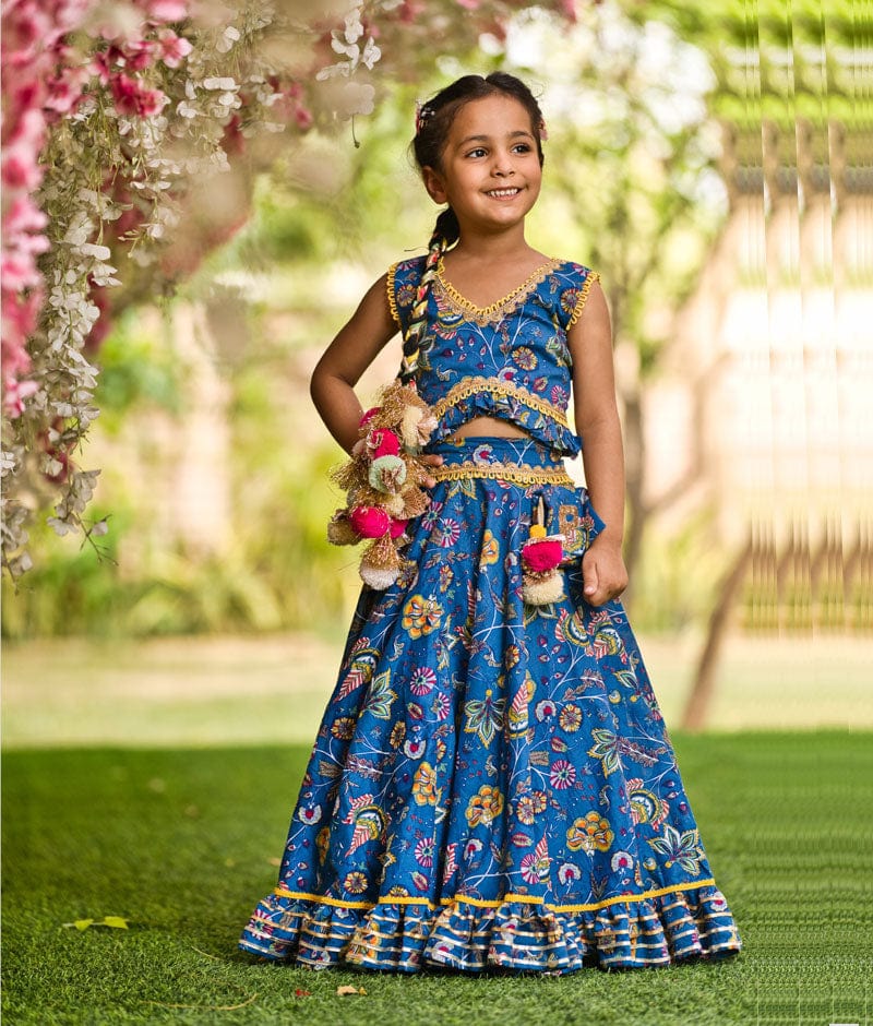 Buy Purple Silk Banarasi Wedding Wear Kanchi Border Work Readymade Kids  Lehenga Choli Online From Wholesale Salwar.