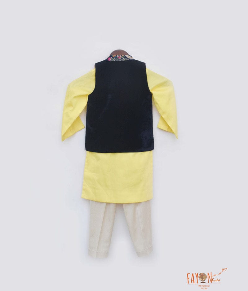 Trending | $64 - $129 - Black Silk Chicken Kurta Pajama With Jacket Online  Shopping