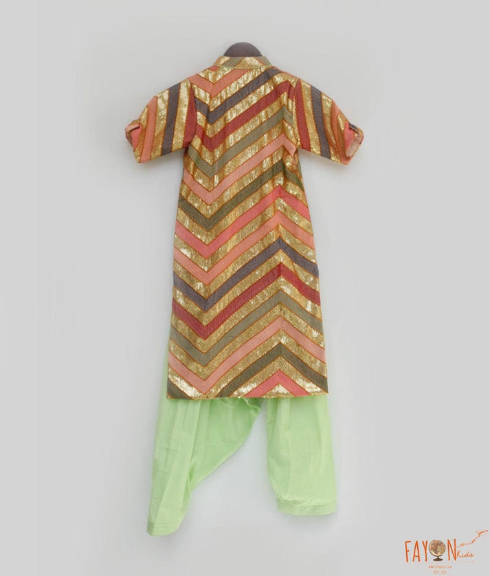 Fayon Kids Embroidery Kurta and Green Salwar for Boys