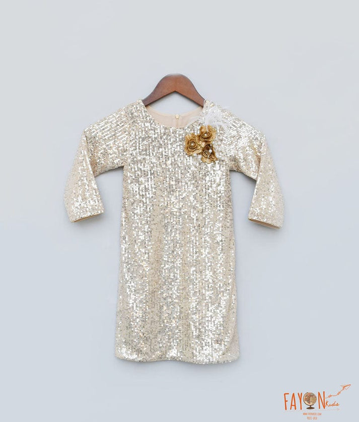 Fayon Kids Gold Sequins Dress for Girls