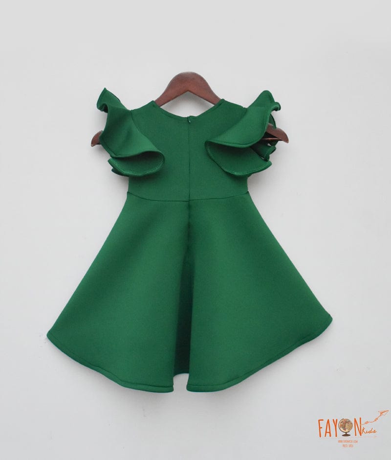 Green Lycra Dress for Girls FayonKids