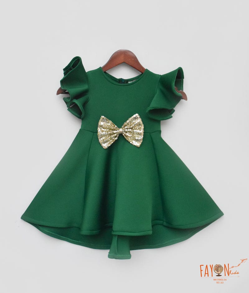 Buy Green Lycra Dress for Girls Online