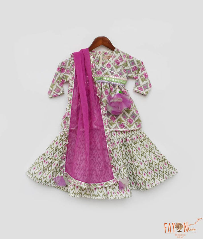 Lilac Floral Print Kurti Sharara