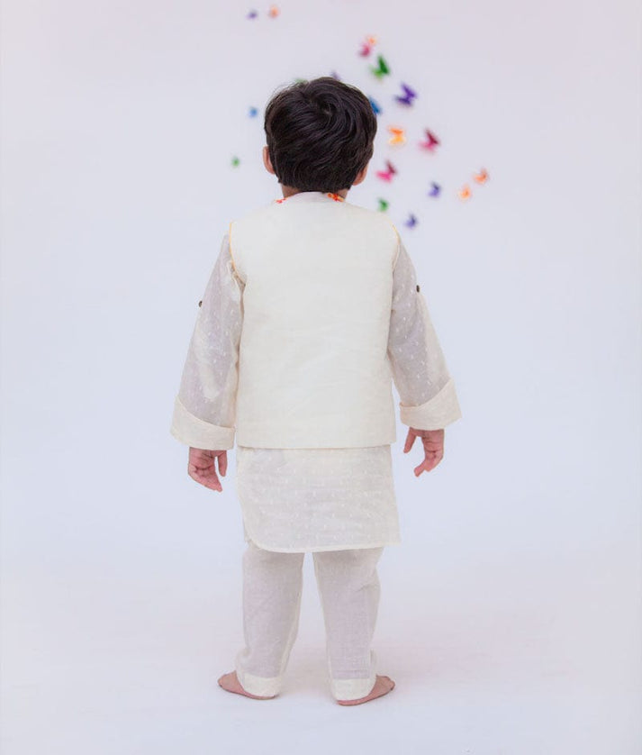 Fayon Kids Multi Colour Booti Nehru Jacket with Kurta Pant for Boys