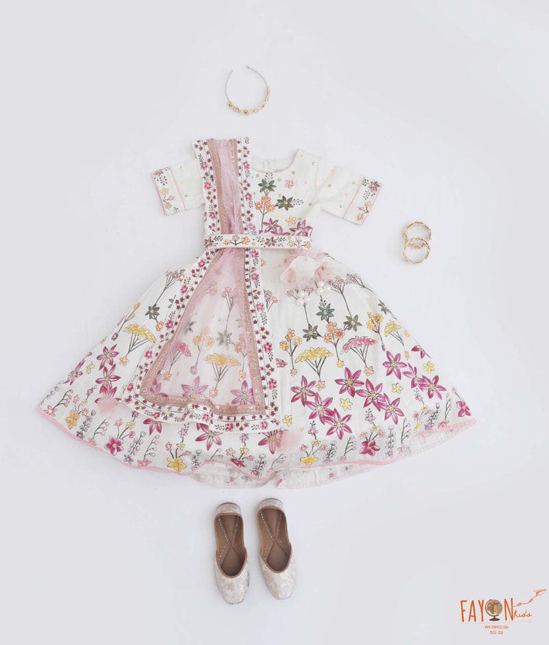 White anarkali for on sale kids