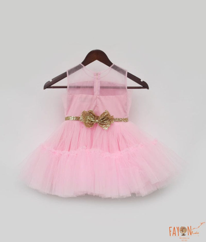 Pink Net Frock for Girls