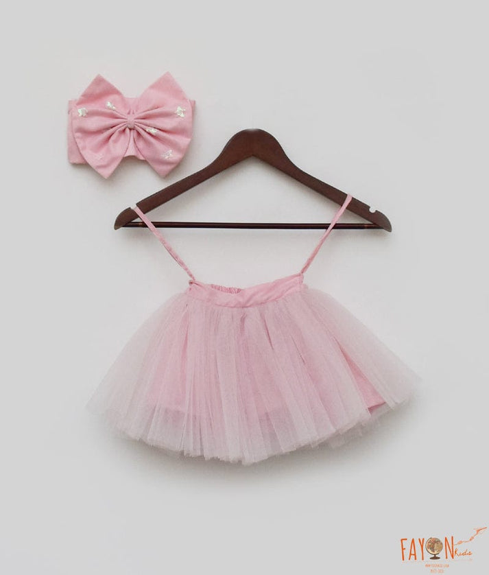 Fayon Kids Pink Tube Top and Net Skirt for Girls