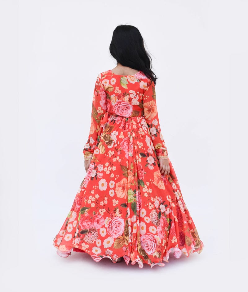 Latest Designer Floral Print Lehenga Skirt 2020 | Peach Lehenga Choli