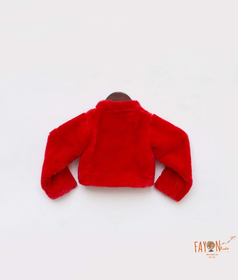 Kids Faux Fur Coat l Maroon OM635 – OMAMImini