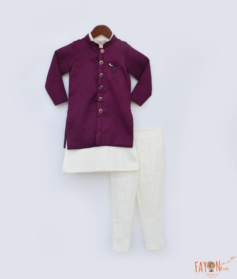 Jacket Set for Men - Buy Regal Rani And Wine Kurta Jacket Set Online @  Twamev - S / Wine / us - Twamev