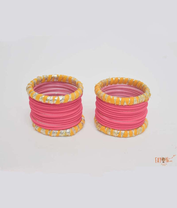 Fayon Kids Yellow Pink Kada with Bangle for Girls