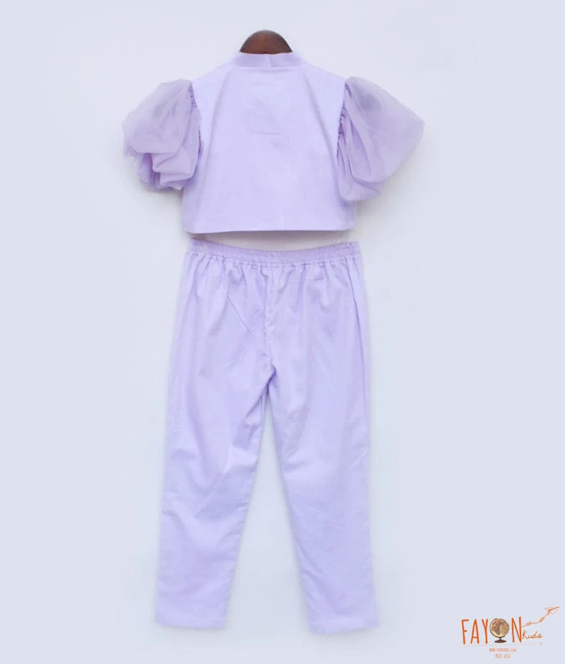 Buy Lilac Crop Top with Pant for Girls Online