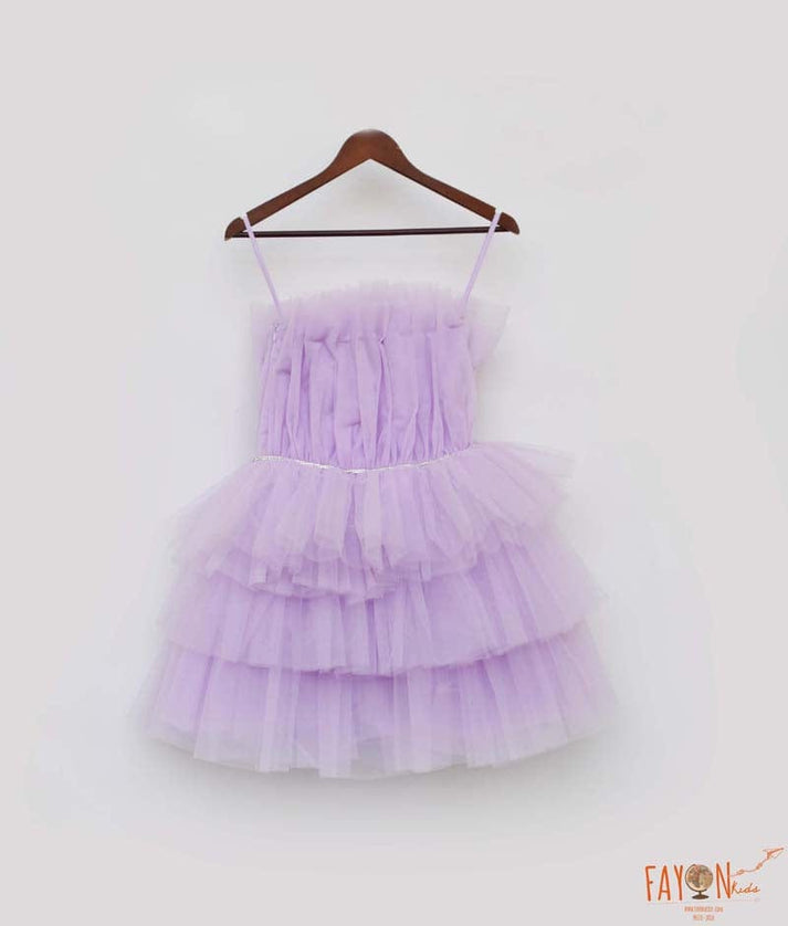 Manufactured by FAYON KIDS (Noida, U.P) Lilac Net Frock for Girls