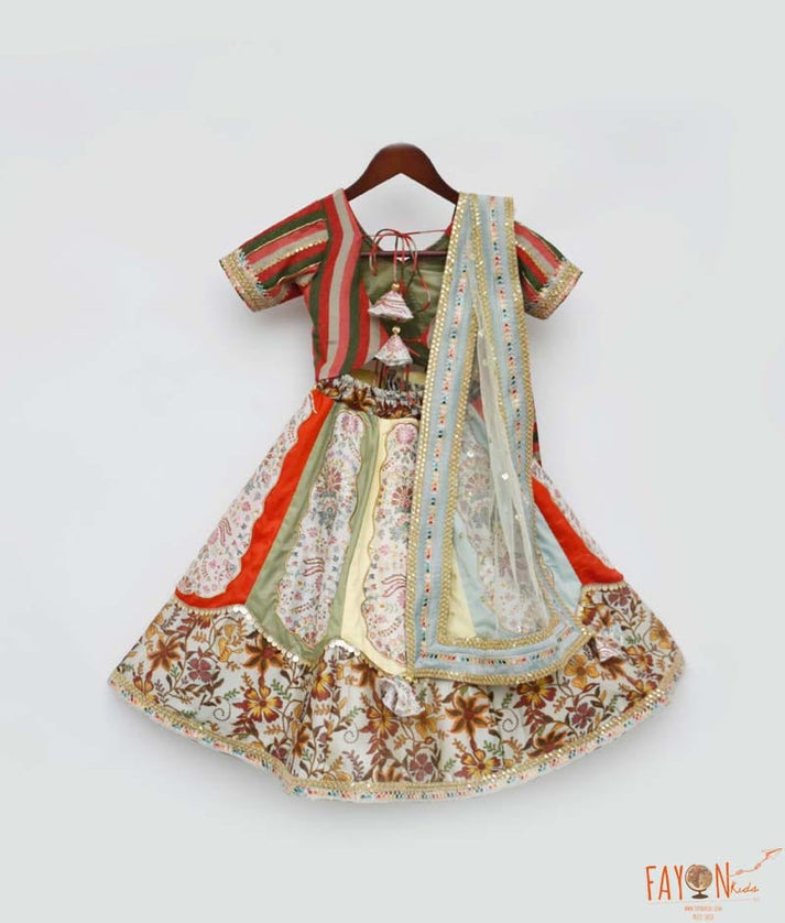 Manufactured by FAYON KIDS (Noida, U.P) Multi Colour Choli with Printed Lehenga for Girls