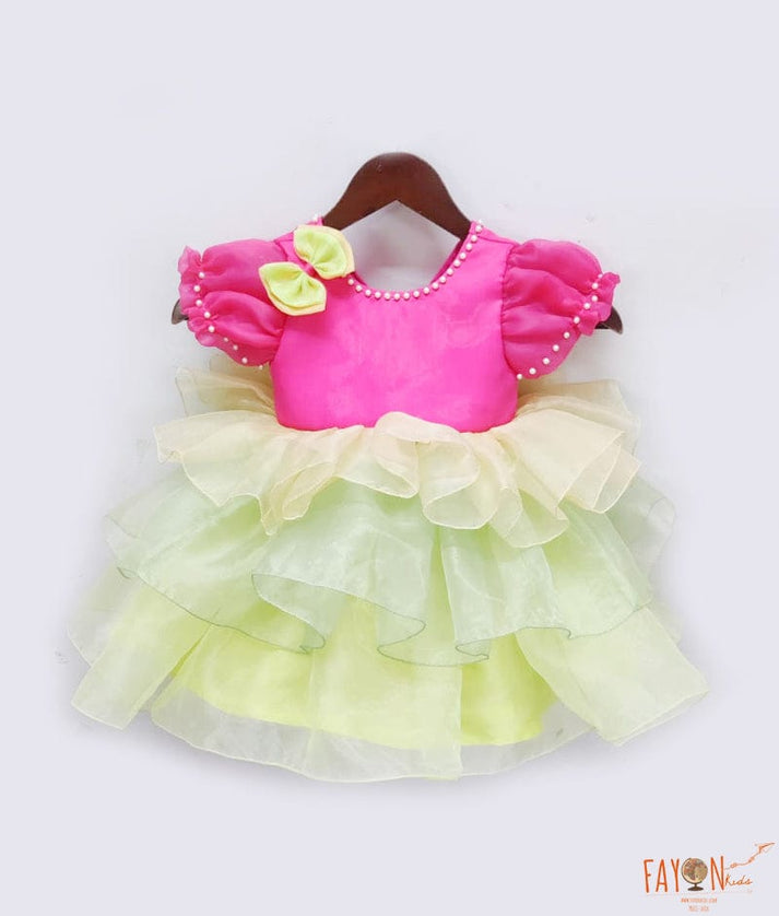 Manufactured by FAYON KIDS (Noida, U.P) Organza layered Frock for Girls