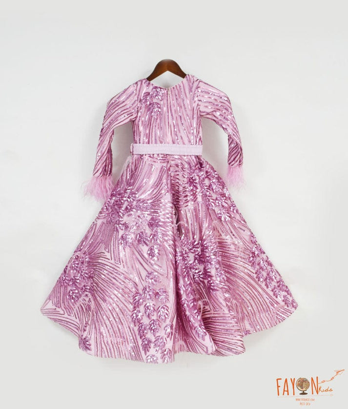 Manufactured by FAYON KIDS (Noida, U.P) Pink Sequence Gown for Girls