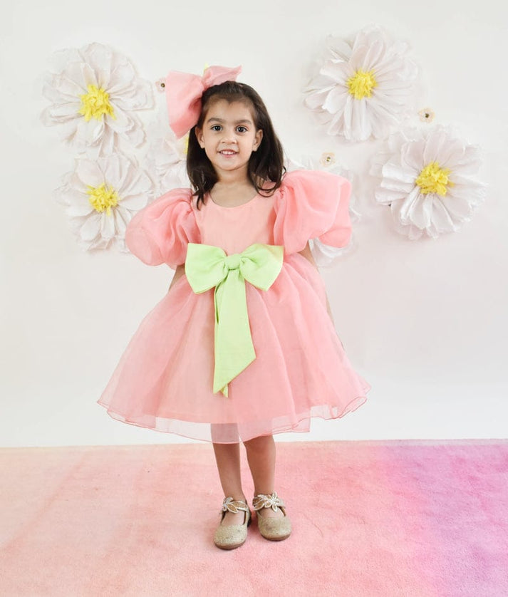 Manufactured by FAYON KIDS (Noida, U.P) Preach Organza Dress for Girls