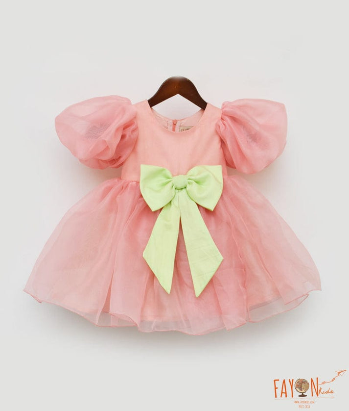 Manufactured by FAYON KIDS (Noida, U.P) Preach Organza Dress for Girls