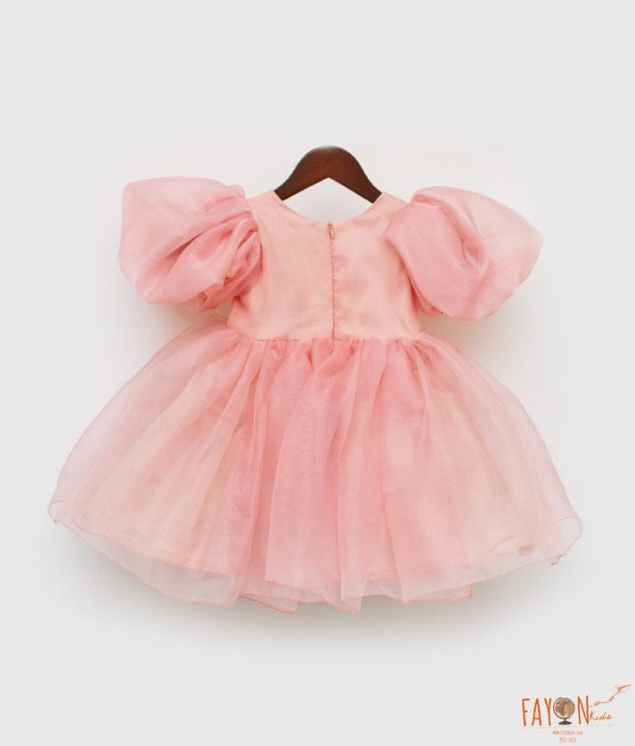 Manufactured by FAYON KIDS (Noida, U.P) Preach Organza Dress for Girls