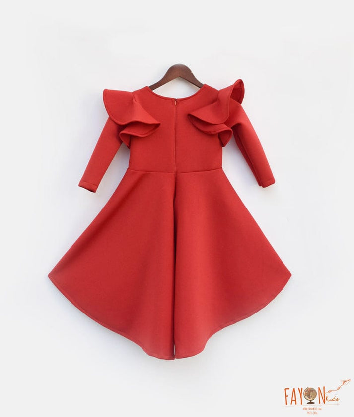 Red Neoprene Dress for Girls